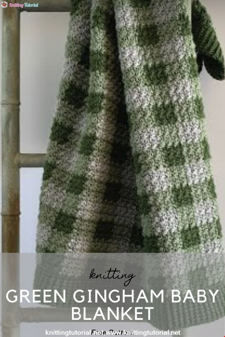 Crochet Green Gingham Baby Blanket
