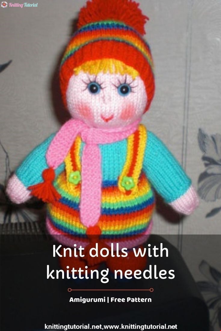 Knit dolls with knitting needles