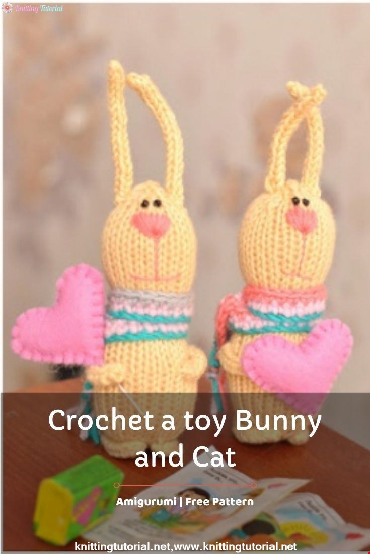 Crochet a toy Bunny and Cat