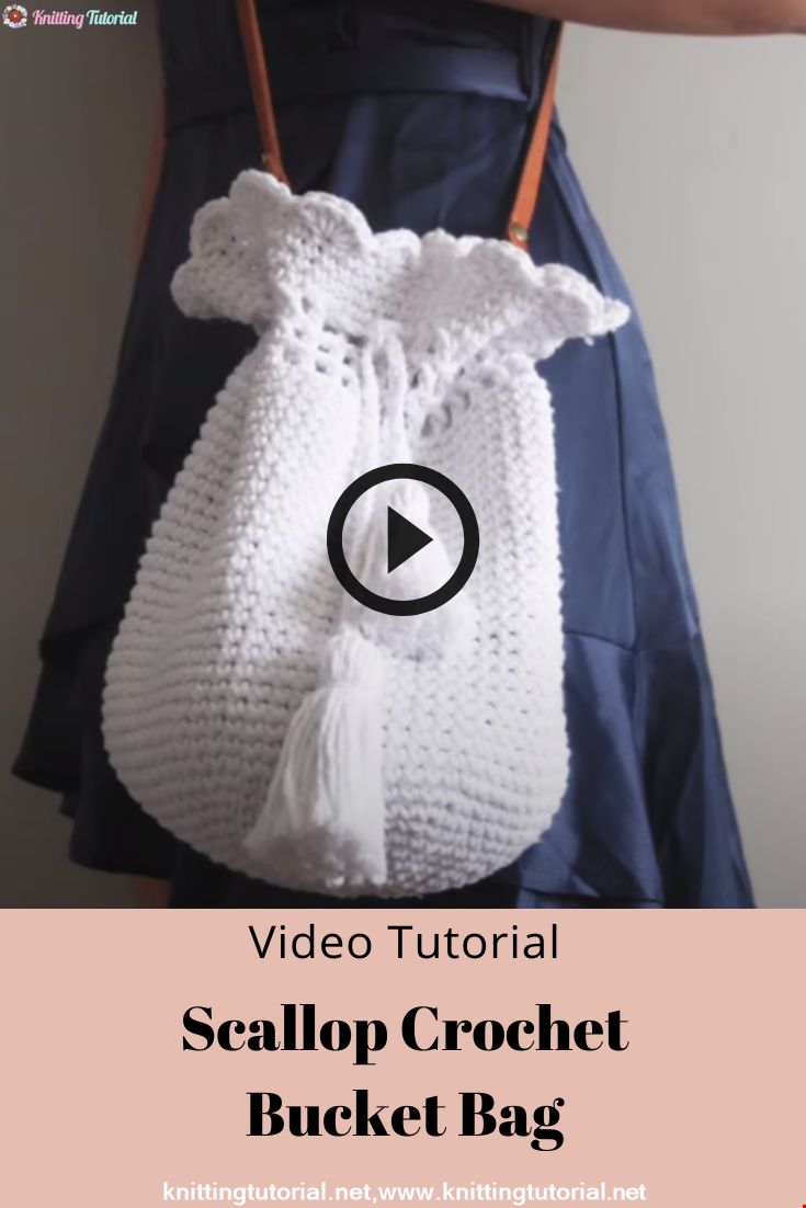 Scallop Crochet Bucket Bag