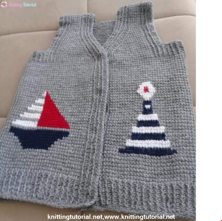 Tunisian Navy Sailor Vest Recipe. 4. 5 years old